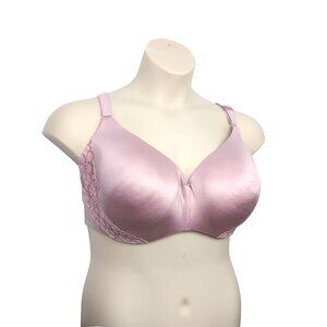 Lane Bryant Cacique Bra Pink Lightly Lined Balconette Bra U/W 44D Backsmoother